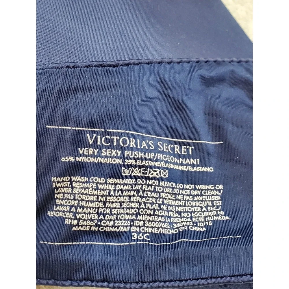 Victoria's Secret Women Bra 33C Navy Very Sexy Push Up Underwired Front Closure